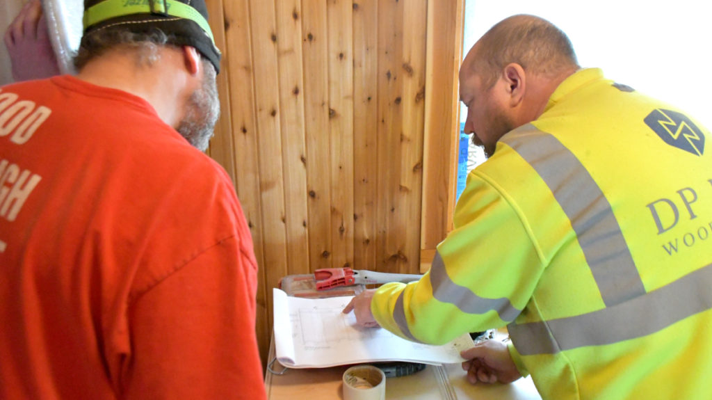 Installing custom wood cabinets